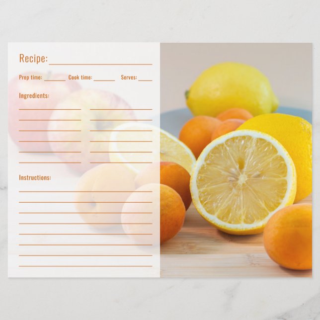 Modèle de nourriture aux citrons et aux abricots a (Devant)