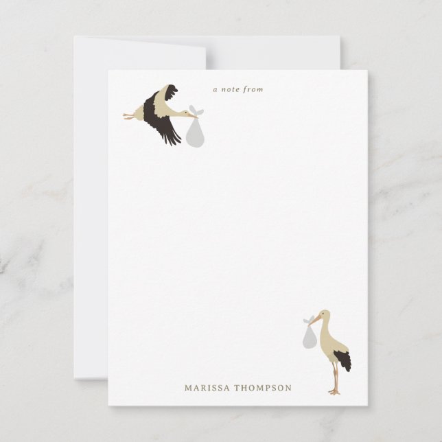 Modèle de nouveau-né bébé garçon fille cigogne (Devant)