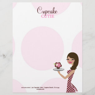 Modèle De Papier À En-tête 311-Candie la brune de Cutie de petit gâteau