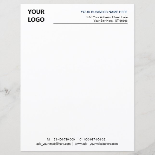 Modèle de papier à en-tête avec texte de logo d'en (Devant)