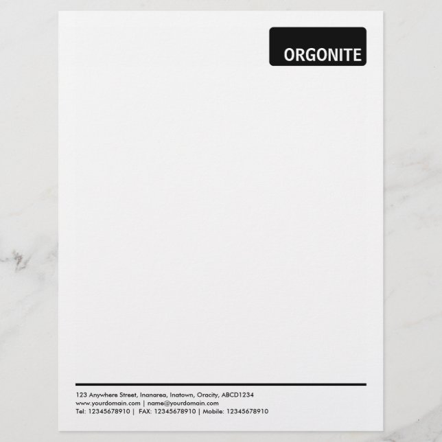 Modèle De Papier À En-tête Balise supérieure v3 - Noir (Devant)