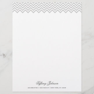 Modèle De Papier À En-tête Bordure moderne gris Chevron