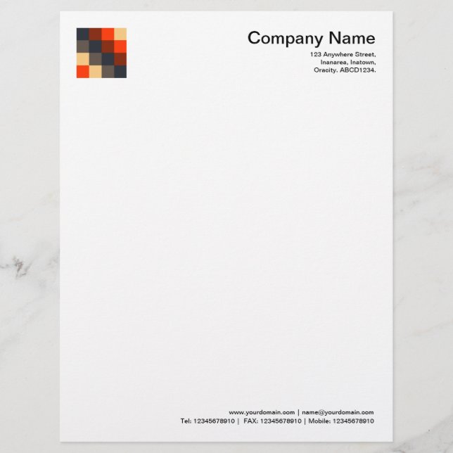 Modèle De Papier À En-tête Carré couleur 02 (Devant)