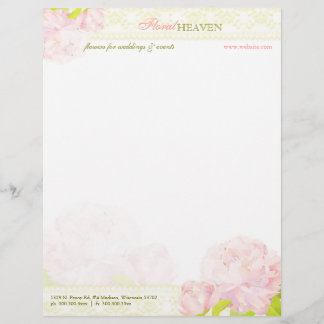Modèle De Papier À En-tête Chic Peony Cosmetology