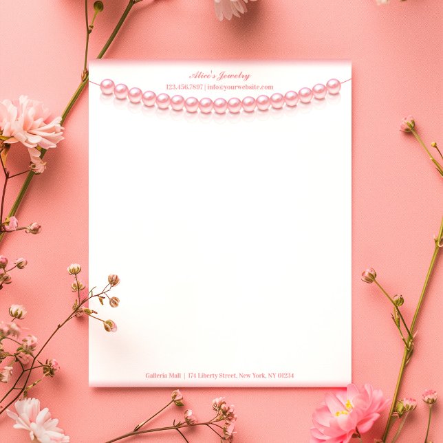 Modèle de papier à en-tête de bijoux Perle Élégant (Créateur téléchargé)