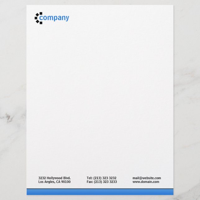 Modèle De Papier À En-tête Dégradé bleu en bas (Devant)