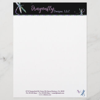 Modèle De Papier À En-tête Design Dragonfly Designer