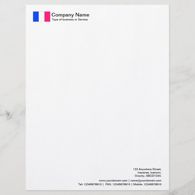 Modèle De Papier À En-tête Drapeaux - France (Devant)