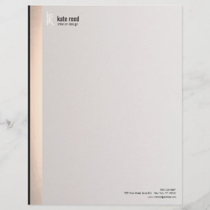 Modèle De Papier À En-tête Élégant Monogramme moderne FAUX Argent rayé