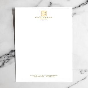 Modèle De Papier À En-tête Elégant or grec clé intérieure Designer blanc