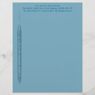 Modèle De Papier À En-tête Élégant papier à lettres bleu Pen Nib pour essence