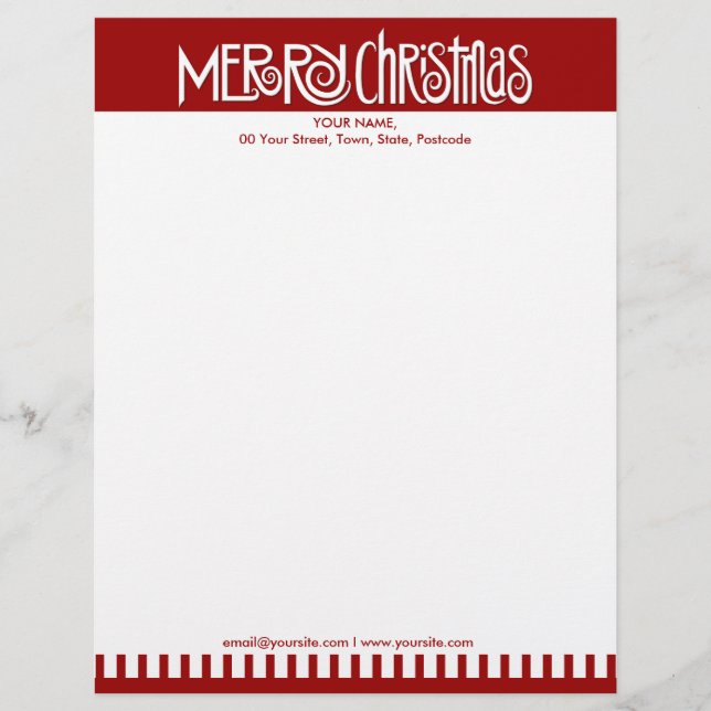 Modèle De Papier À En-tête En-tête blanc de Noël (Devant)