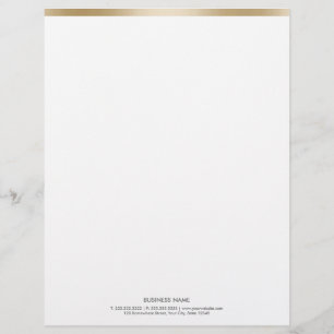 Modèle De Papier À En-tête En-tête Bordure Or Simple
