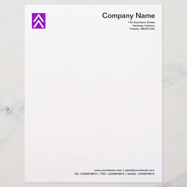 Modèle De Papier À En-tête Flèche double - Violet (Devant)