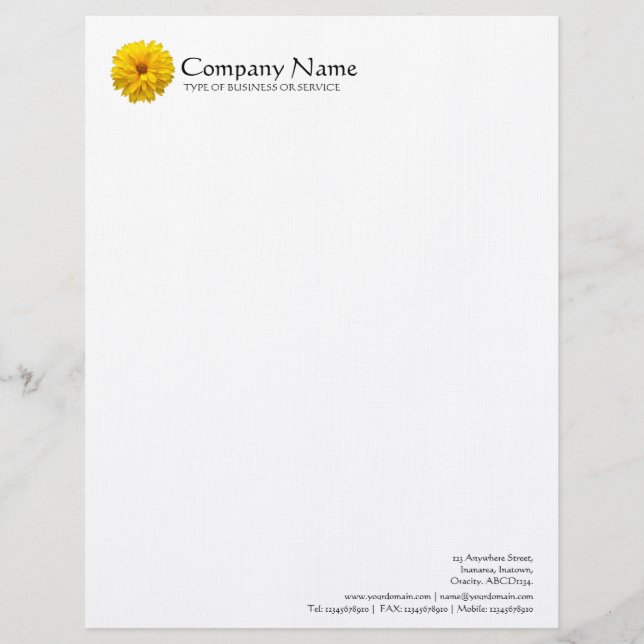 Modèle De Papier À En-tête Fleur - Chrysanthemum (Devant)