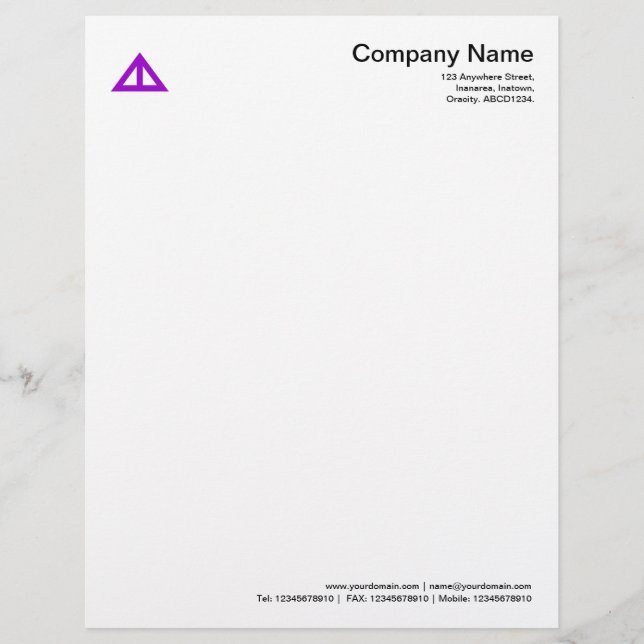 Modèle De Papier À En-tête Forme triangulaire 02 - Violet (Devant)