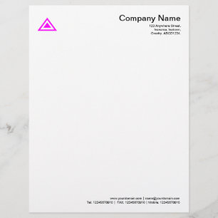 Modèle De Papier À En-tête Forme triangulaire - Magenta