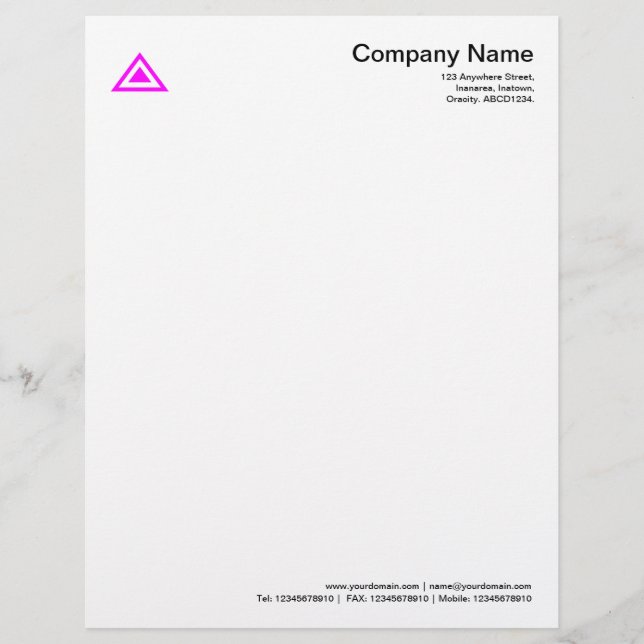 Modèle De Papier À En-tête Forme triangulaire - Magenta (Devant)