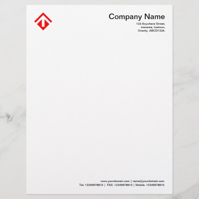 Modèle De Papier À En-tête Géométrique 03 - Rouge (Devant)