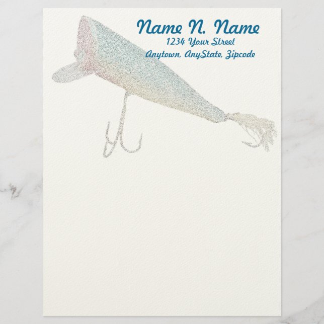 Modèle De Papier À En-tête Hickey Do Beachcomber Antique Lure Lethead (Devant)