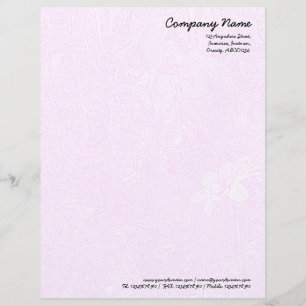 Modèle De Papier À En-tête Jardin - Magenta subtil