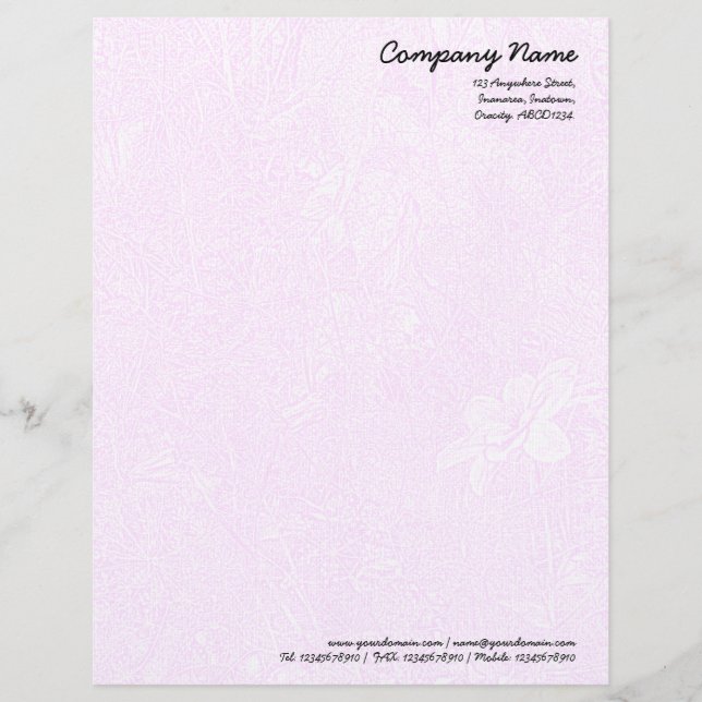 Modèle De Papier À En-tête Jardin - Magenta subtil (Devant)