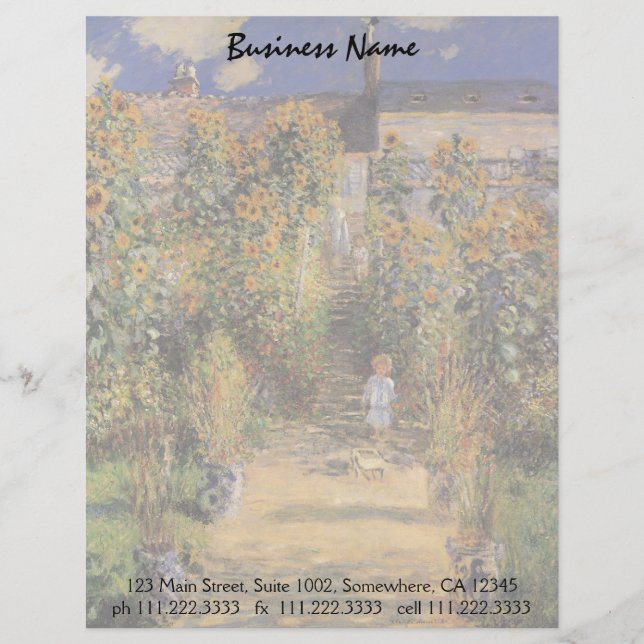 Modèle De Papier À En-tête Le jardin de l'artiste chez Vetheuil par Claude (Devant)