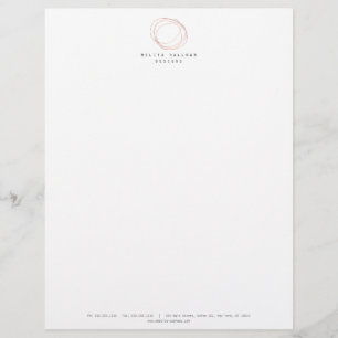 Modèle De Papier À En-tête Logo de gravure minimaliste du concepteur en or Ro