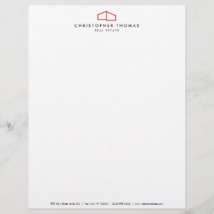 Modèle De Papier À En-tête Logo d'habitation moderne Immobilier, Realtor Roug