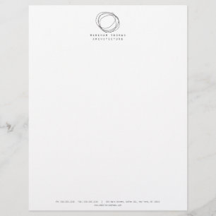 Modèle De Papier À En-tête Logo minimaliste et moderne du concepteur de scrip