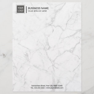 Modèle De Papier À En-tête Marbre blanc moderne de logo fait sur commande
