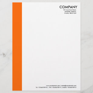 Modèle De Papier À En-tête Marge de couleur - Orange