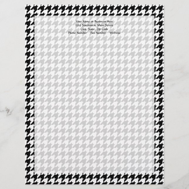 Modèle De Papier À En-tête Marque noire/blanche de mode stylisée (Devant)