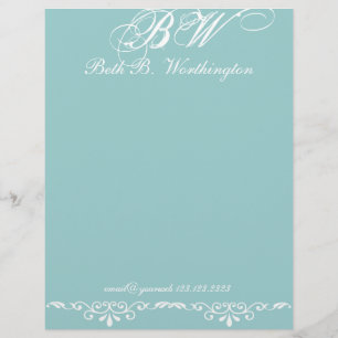 Modèle De Papier À En-tête Monogramme de très bon goût fait sur commande de