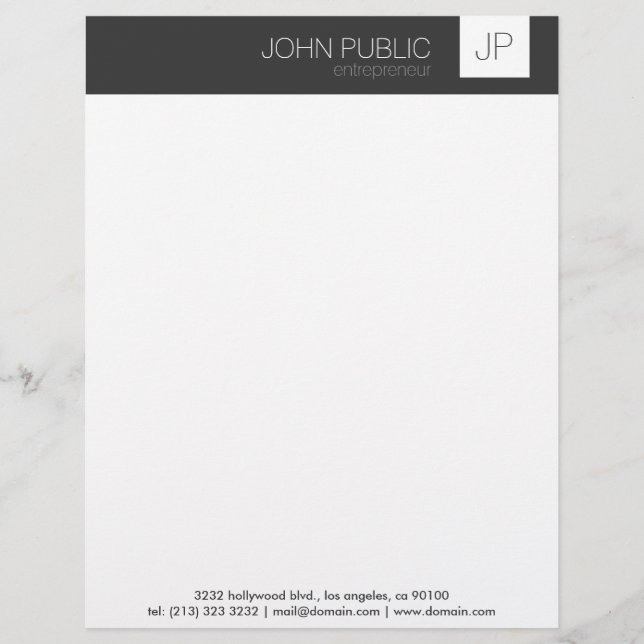 Modèle De Papier À En-tête Monogramme minimal (Devant)