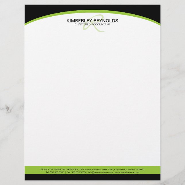 Modèle De Papier À En-tête Monogramme professionnel (Devant)