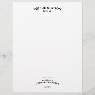 Modèle De Papier À En-tête Papeterie de Crabtree d'agent de police