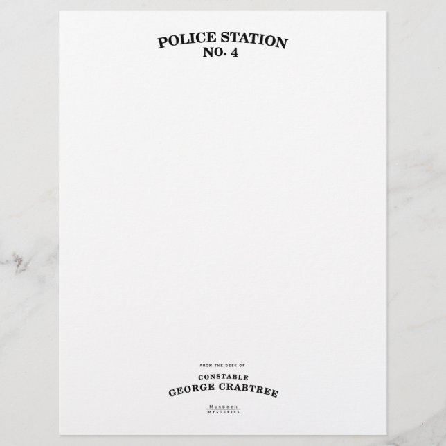 Modèle De Papier À En-tête Papeterie de Crabtree d'agent de police (Devant)