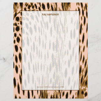 Modèle De Papier À En-tête Papier Cheetah, arrière - plan rose