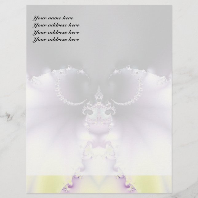Modèle De Papier À En-tête Papillon Violet (Devant)