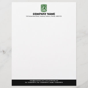 Modèle De Papier À En-tête Pied de page couleur (Tiki) - Dk Green et Black