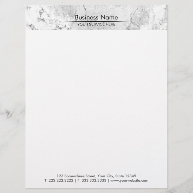 Modèle De Papier À En-tête Professionnel en pierre de marbre moderne de (Devant)