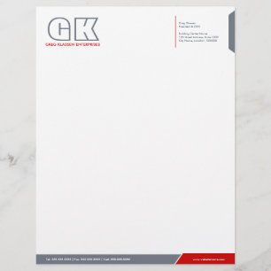 Modèle de papier à en-tête professionnel gris et r