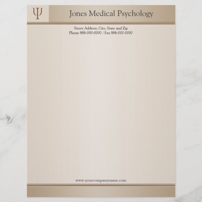 Modèle De Papier À En-tête Psychologue en-tête (Devant)