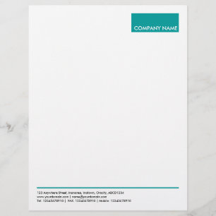 Modèle De Papier À En-tête Rectangle - Turquoise profond