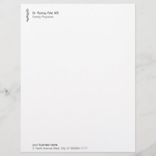 Modèle De Papier À En-tête Rod d'Asclepius [symbole médical]