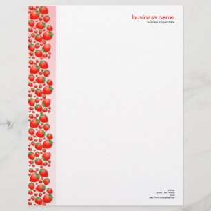 Modèle De Papier À En-tête Rose frais de fraise