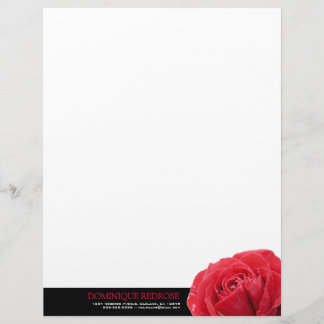 Modèle De Papier À En-tête Rose rouge avec l'accent noir
