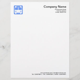 Modèle De Papier À En-tête Symbole d'autobus - Bleu bébé