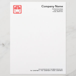 Modèle De Papier À En-tête Symbole de bus - rose tropicale